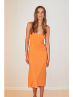 VALERIE DRAPE SLIP DRESS ORANGE