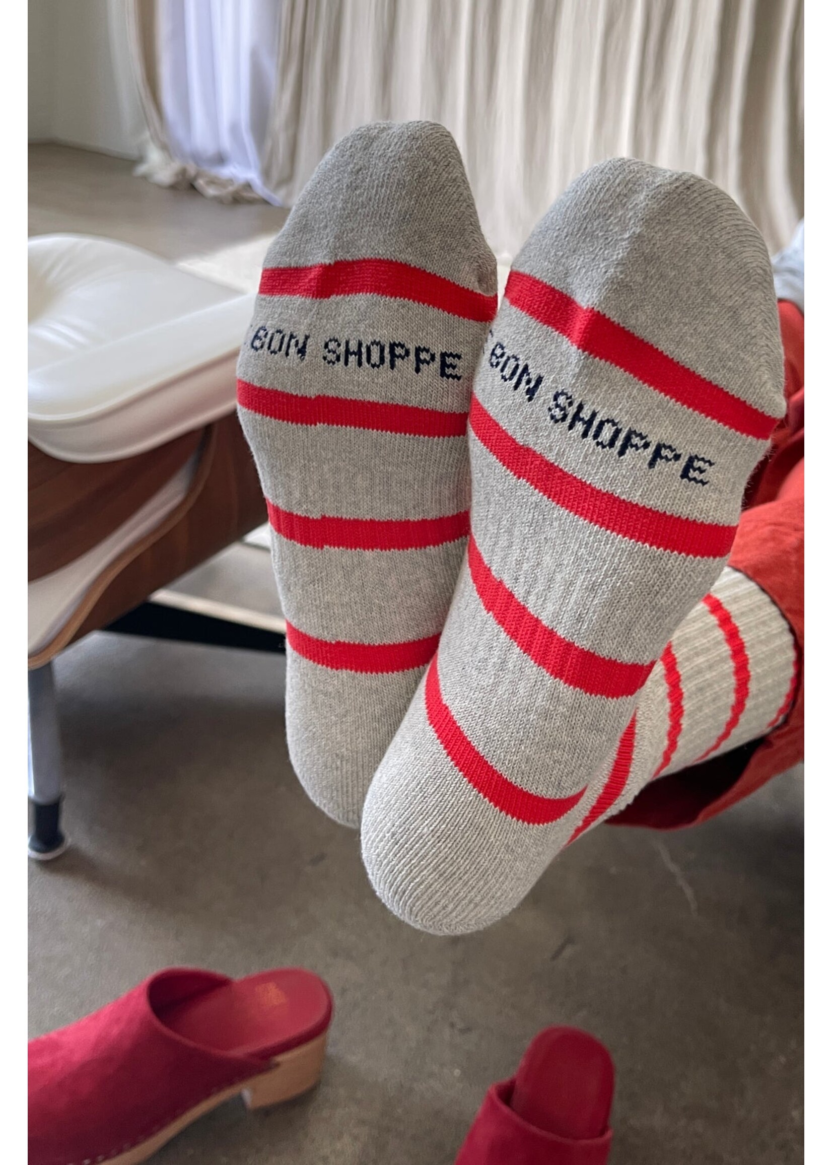 STRIPED BOYFRIEND SOCKS RED