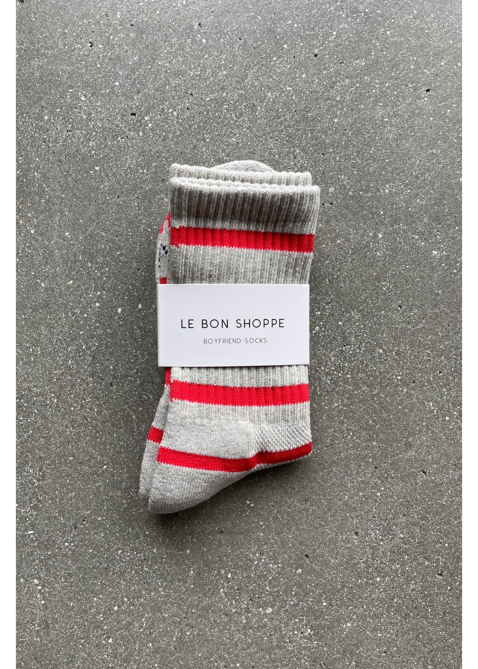 STRIPED BOYFRIEND SOCKS RED