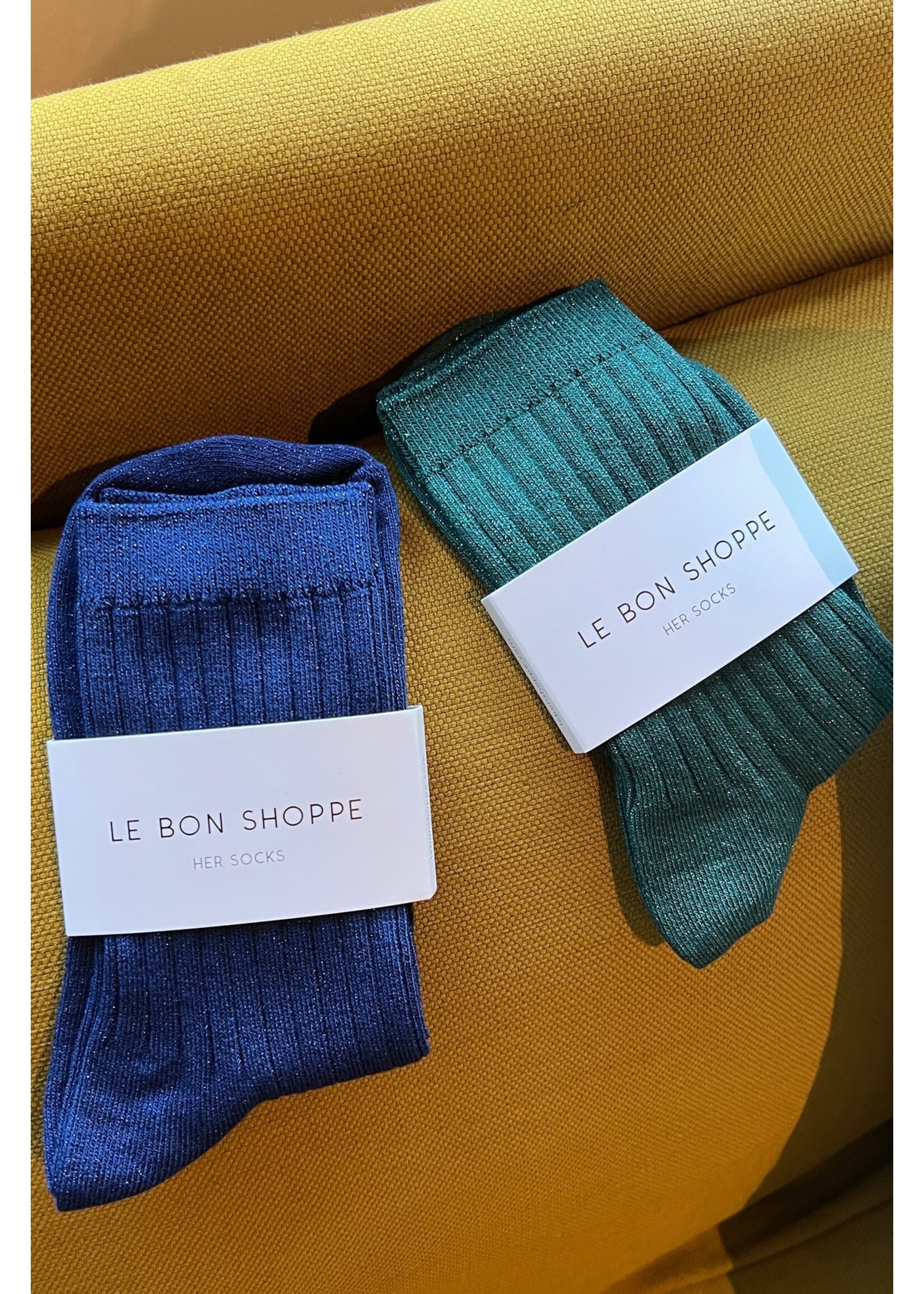 HER SOCKS LUREX SAPPHIRE