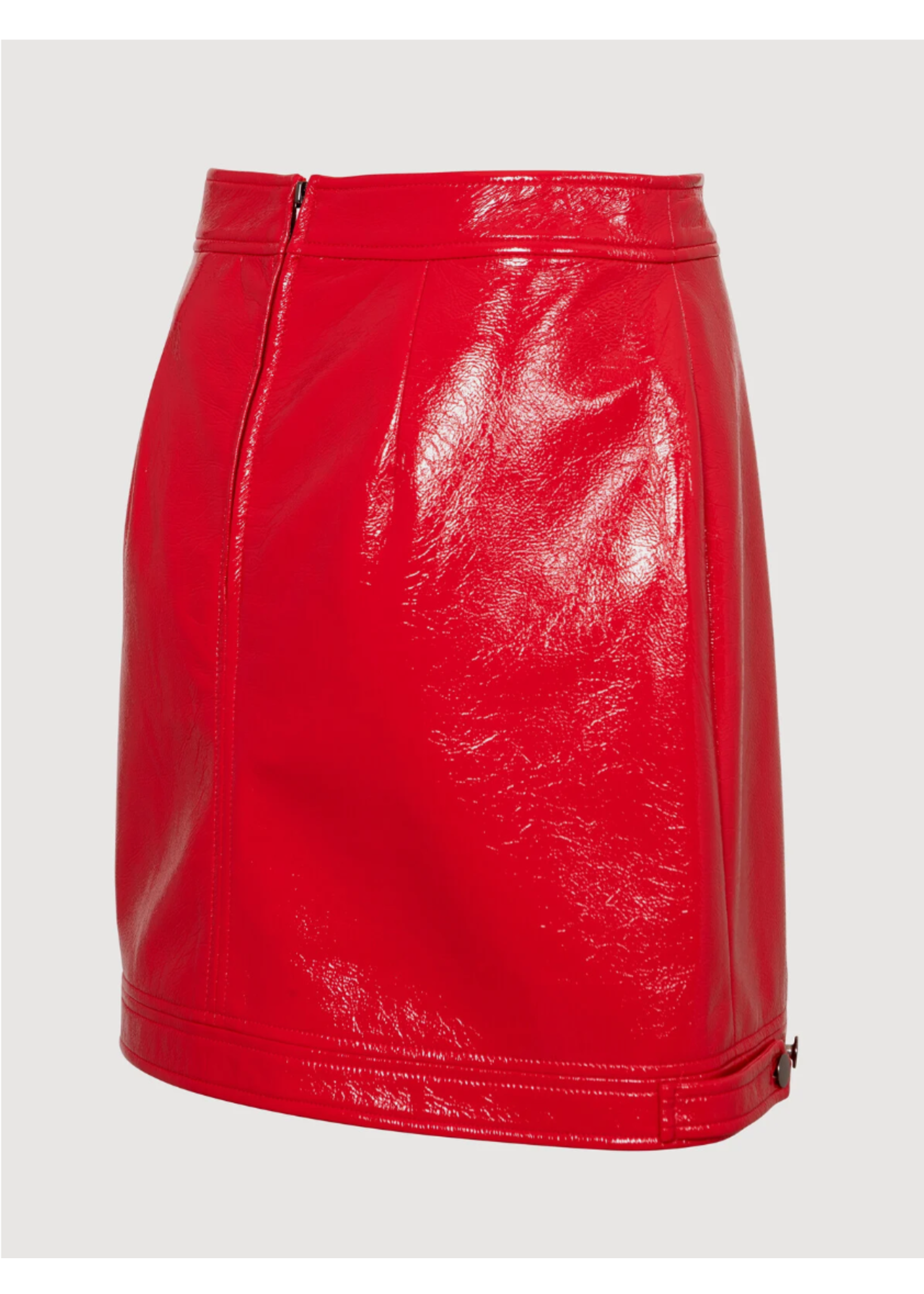 PATENT FAUX LEATHER SKIRT