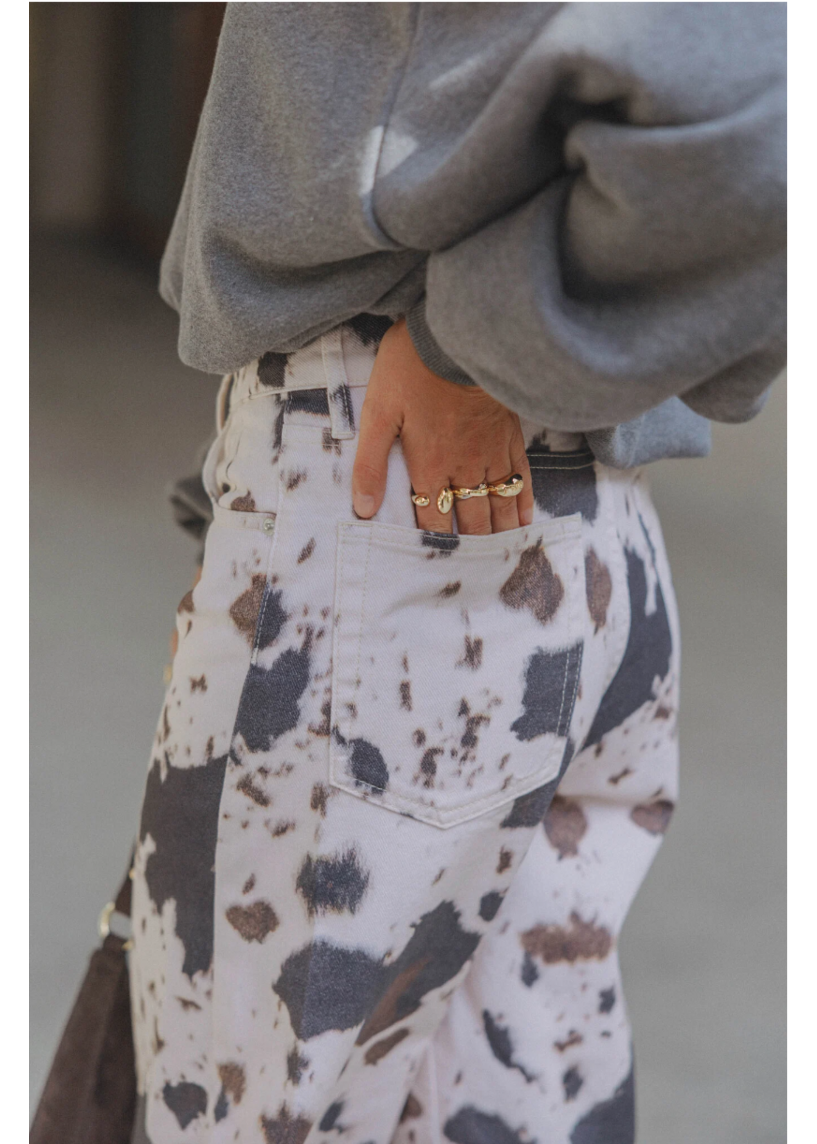 COW PRINT JEANS