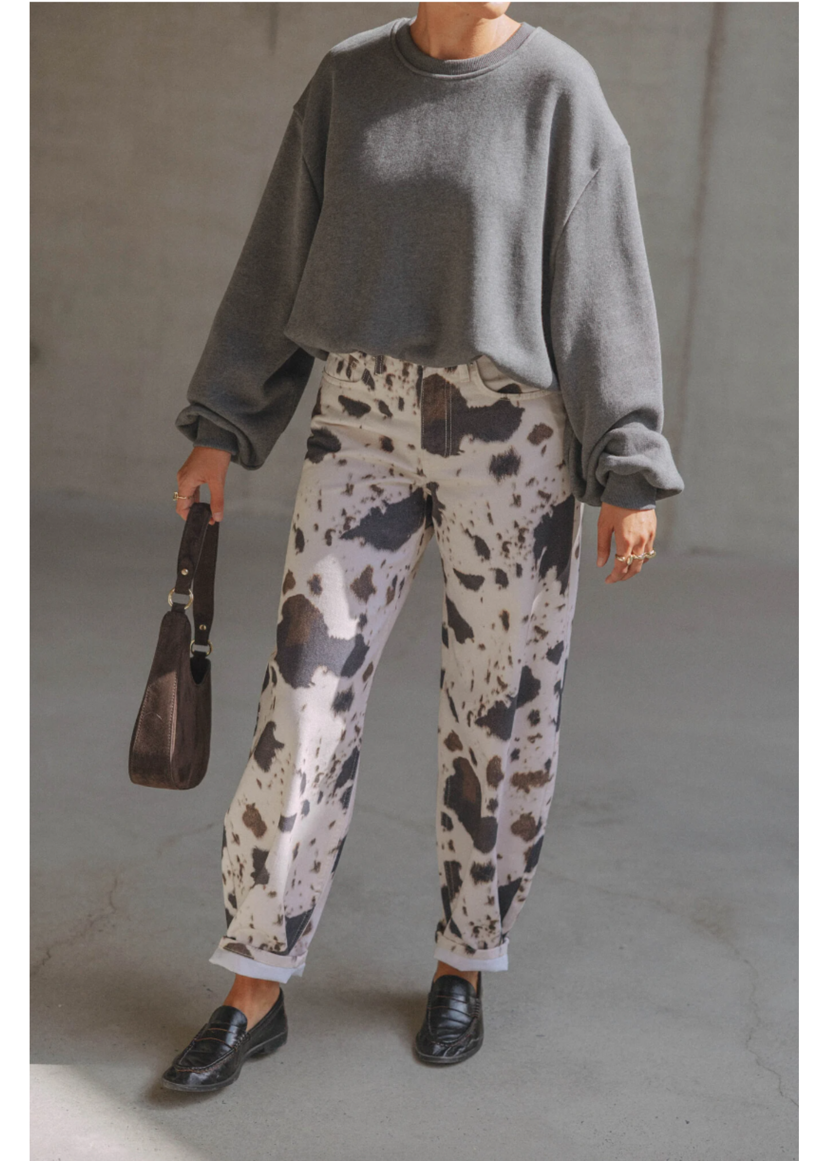 COW PRINT JEANS
