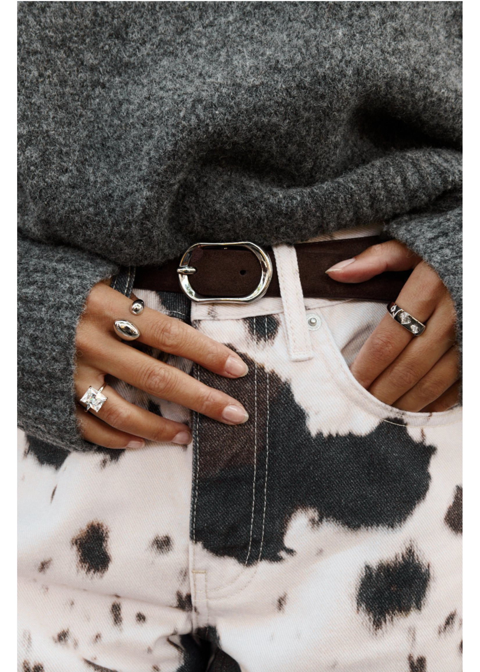 COW PRINT JEANS