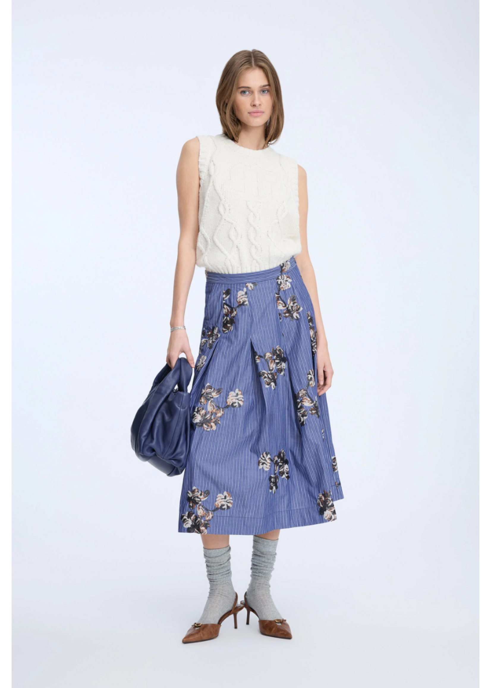 STRIPED SKIRT WITH SEQUINS