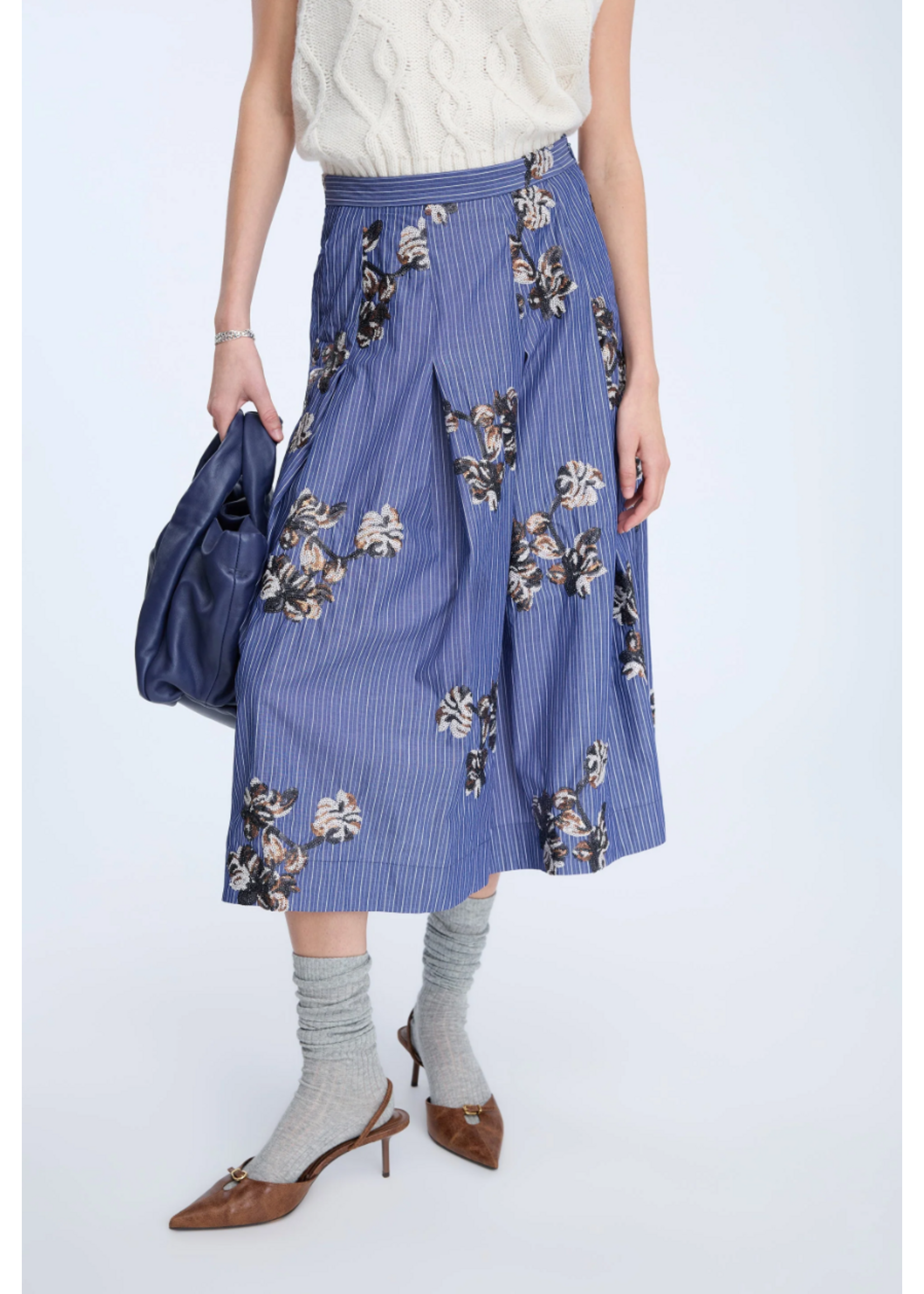 STRIPED SKIRT WITH SEQUINS