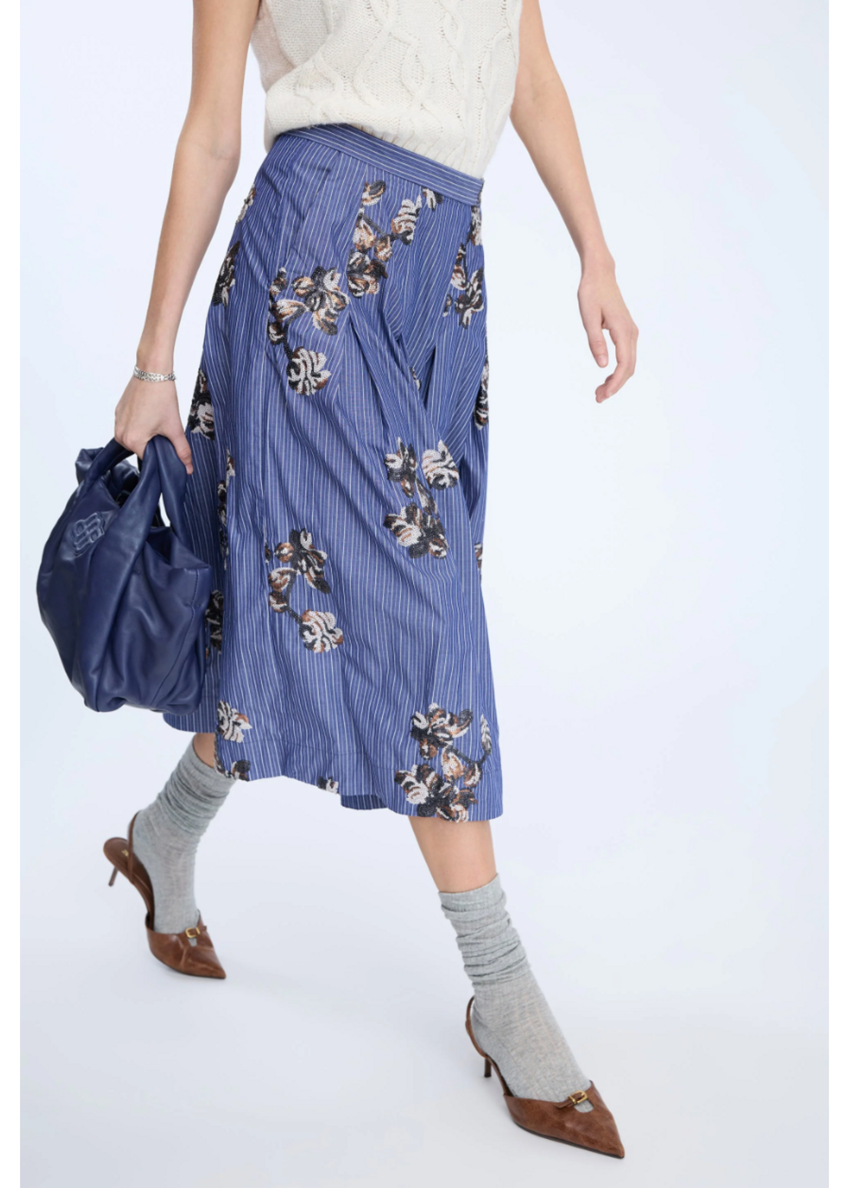 STRIPED SKIRT WITH SEQUINS