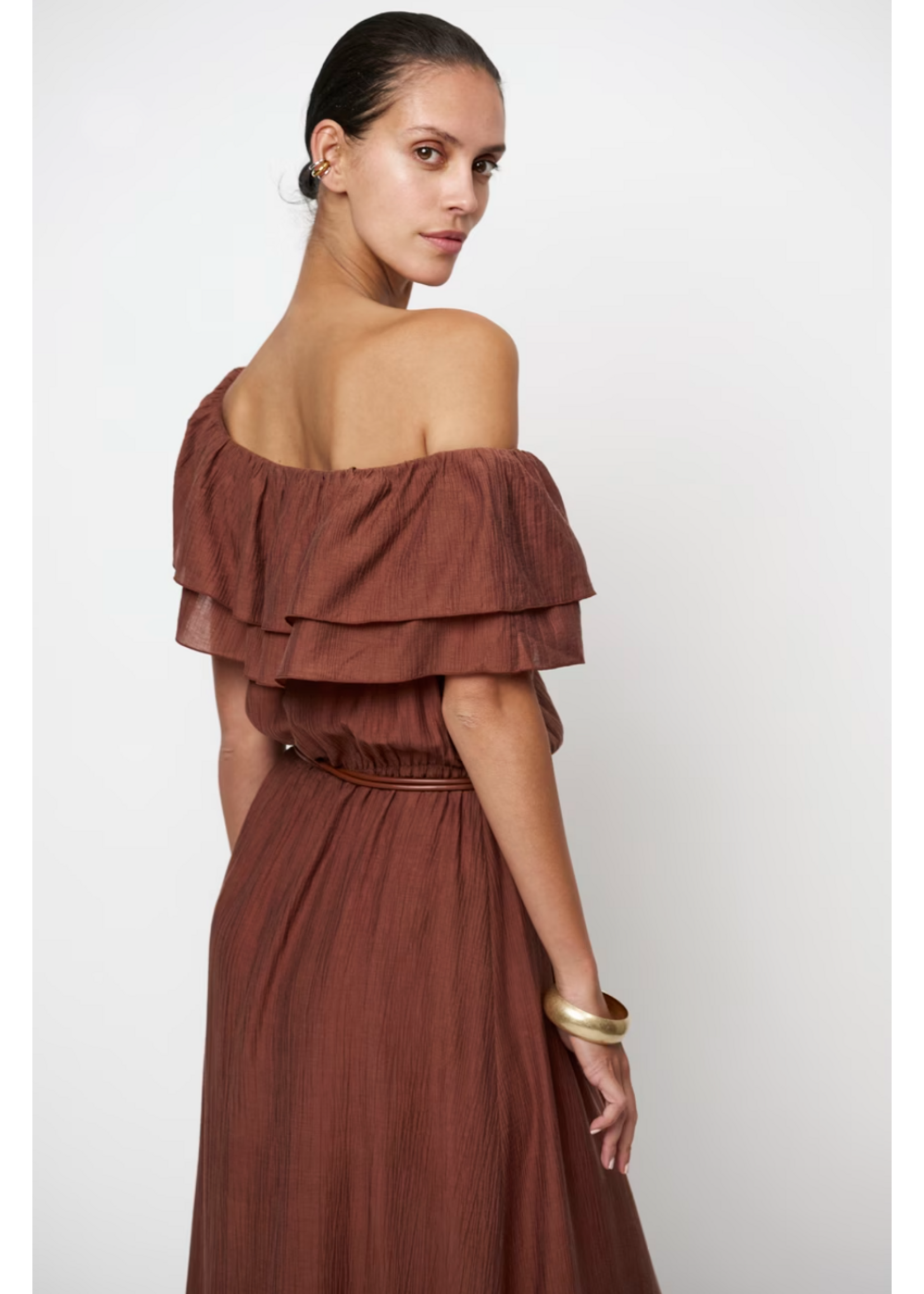 AMBAROSE MAXI DRESS BROWN