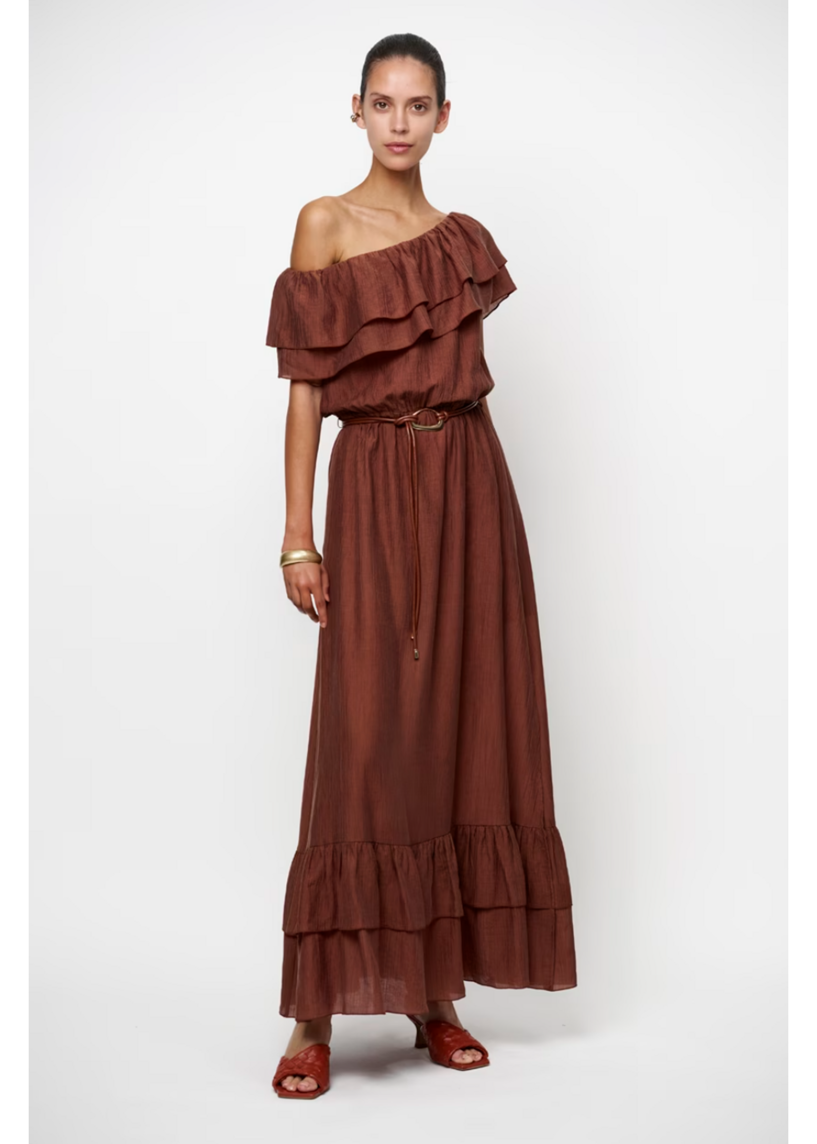 AMBAROSE MAXI DRESS BROWN