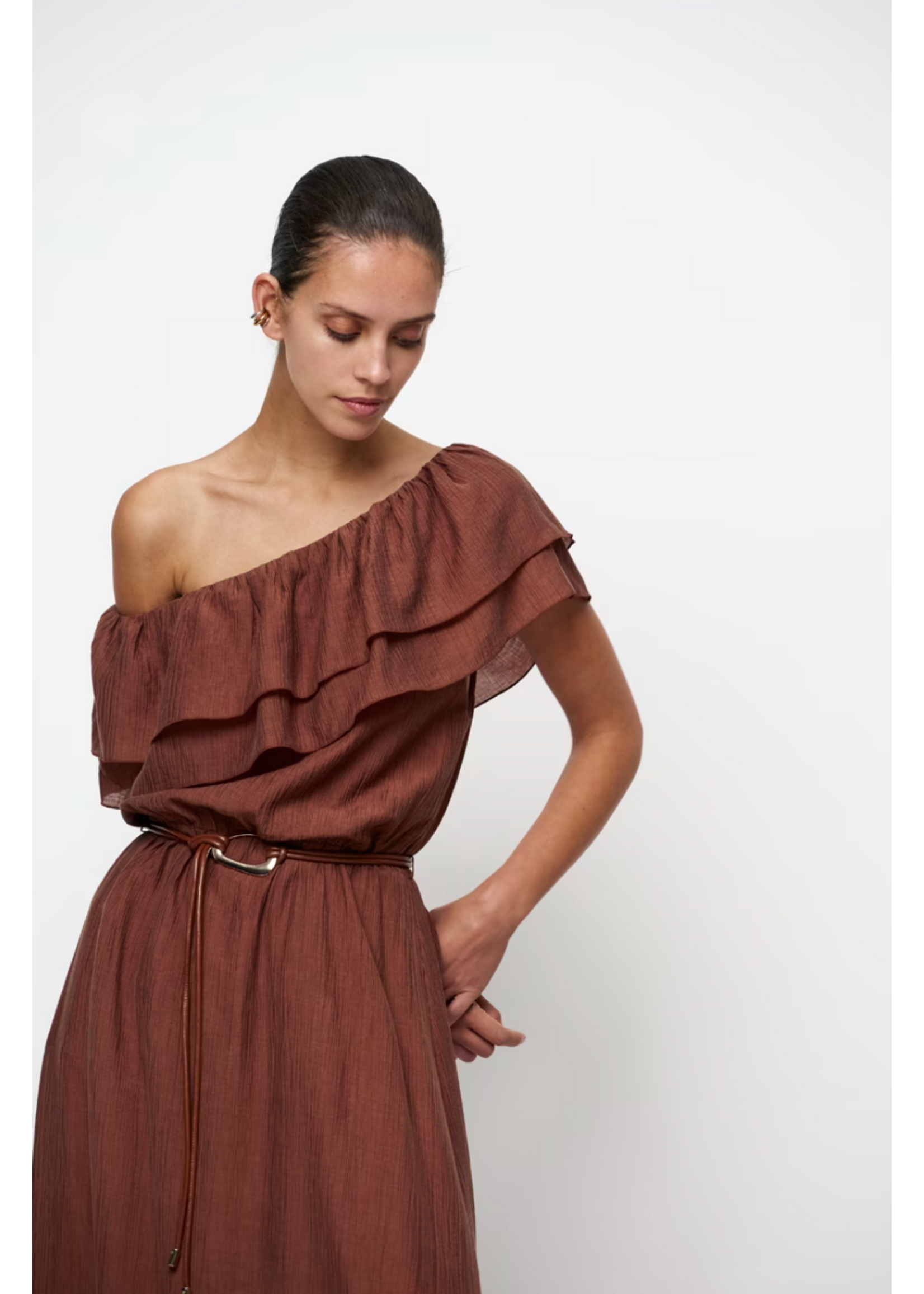 AMBAROSE MAXI DRESS BROWN