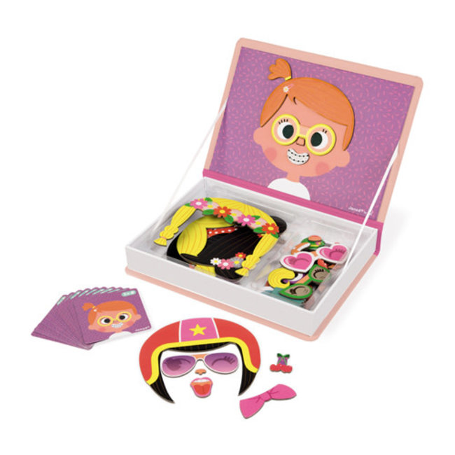 Janod Speelgoed, Magneetboek - gekke gezichten meisjes