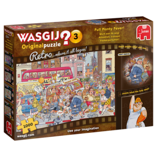 Jumbo Puzzels, Legpuzzels - Wasgij Retro Original 3 Werk aan de Weg!, 1000 stukjes