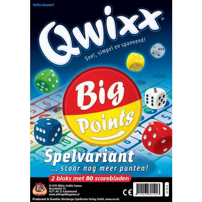 White Goblin Games White Goblin Games Spellen, Dobbelspellen - Uitbreiding: Qwixx Big Point
