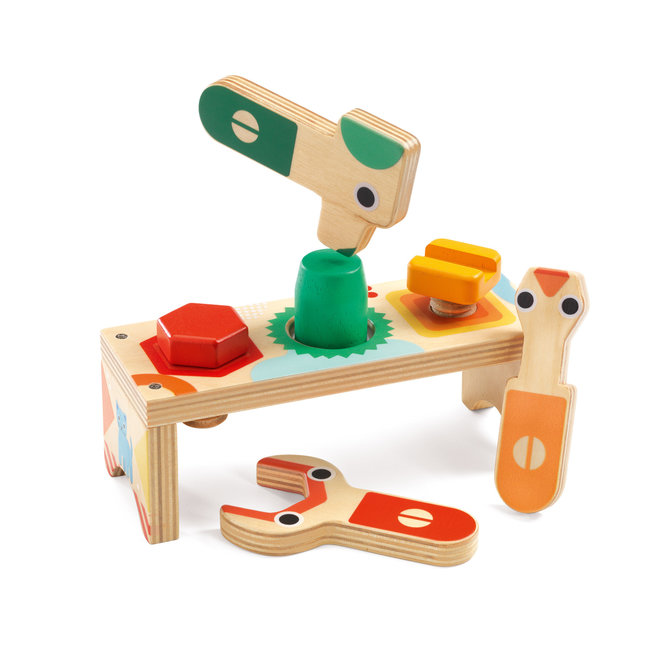 Djeco houten speelgoed - mini houten werkbank 18m+ (Bricolou)
