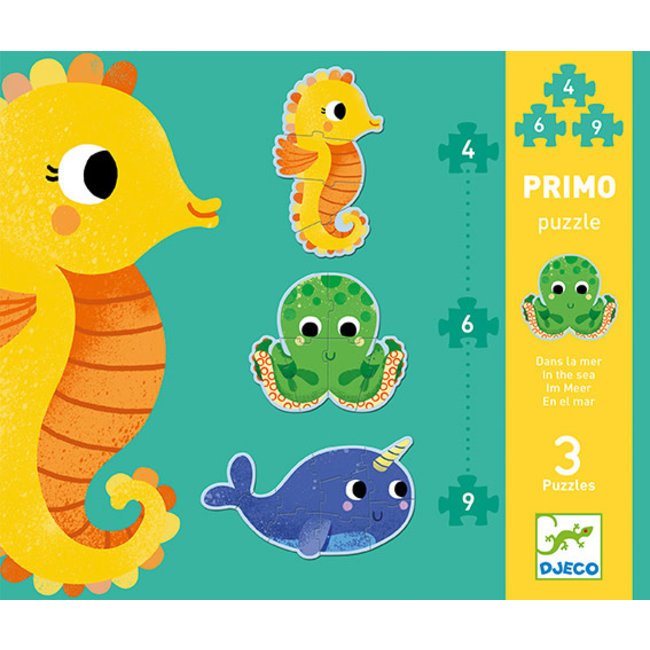 Djeco Puzzels, Legpuzzels - eerste puzzels in de zee, 4-6-9 stukjes (primo puzzle in the sea)
