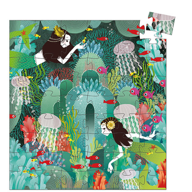 Djeco Puzzels, Legpuzzels - silhouette puzzel Waterparadijs, 54 stukjes