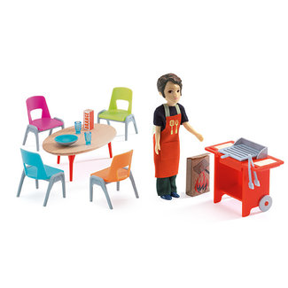 Djeco Poppenhuis, Accessoires - Bbq + Accessoires