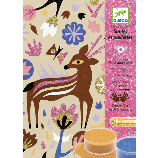 Djeco Knutselen, Knutselpakket - Kleurrijk zand Wonder van het bos
