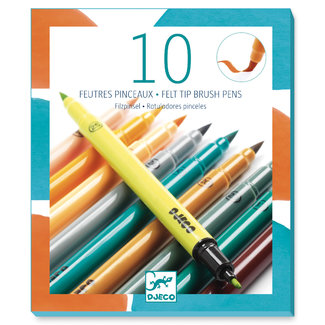 Djeco For Older Children - The Colours 10 Felt Brushes - Tertiary Colors