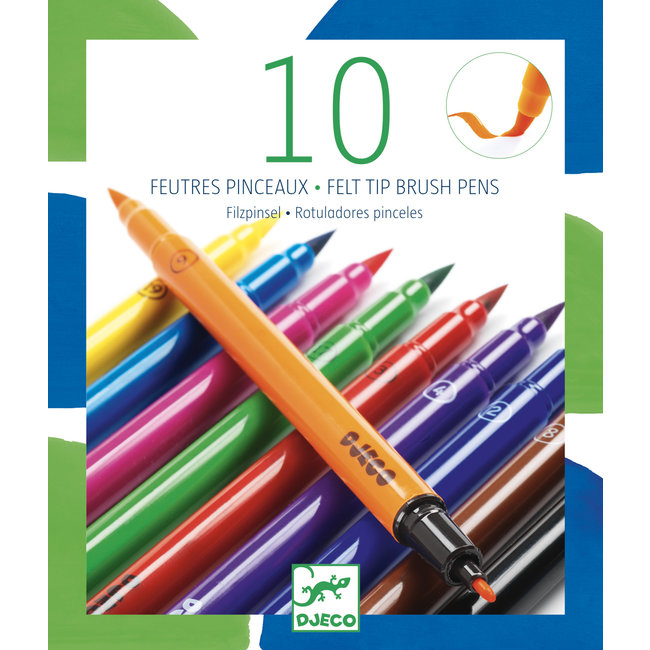 Djeco Markers en Markers 10 Brush Pennen - Classic