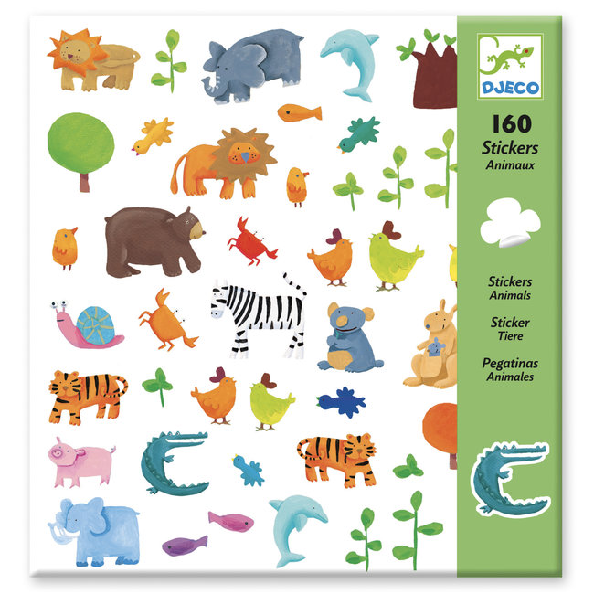 Djeco Knutselen, Stickers - Dieren (Animals), 160st.