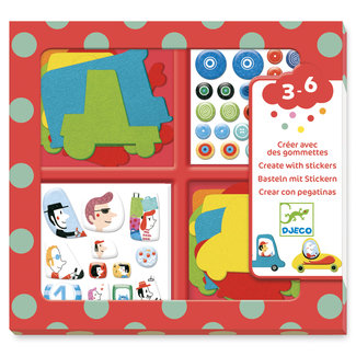 Djeco Creëren met stickers - ik hou van auto's