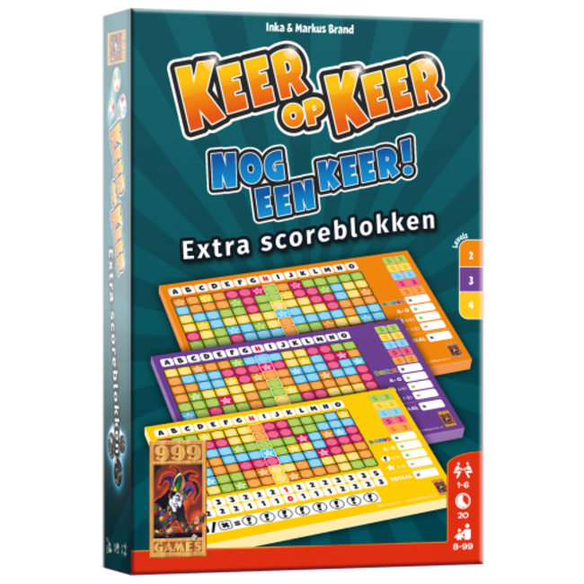 999 Games Keer op Keer Scoreblok - Level 2, 3 en 4 (3st.)