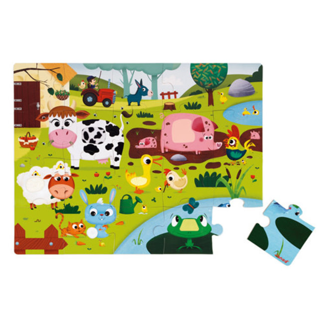 Janod Puzzels, Voelpuzzels - boerderijdieren, 20 stukjes