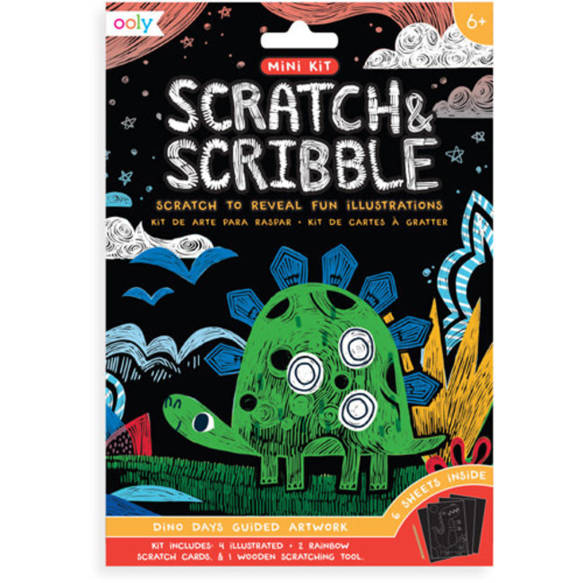 Ooly Mini Scratch & Scribble Art Kit - Dino Days