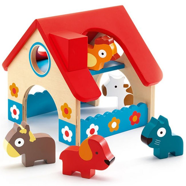 Djeco Houten speelgoed - Mini boerderij 18m+