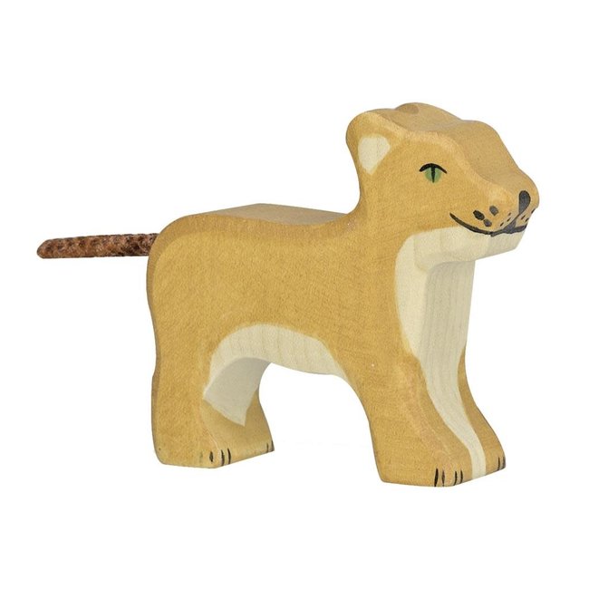 Holztiger wildernis: leeuw klein, staand 6x2x7cm, hout