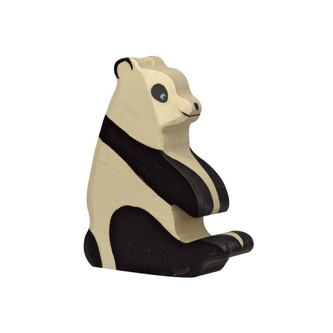 Holztiger wildernis: pandabeer zittend 10x3x13cm, hout
