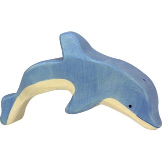 Holztiger zeedieren: dolfijn 17x3x9cm, hout