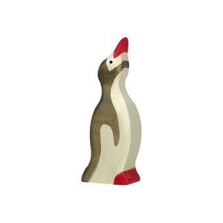 Holztiger zeedieren: pinguin klein, kop omhoog 3x2x8cm, hout