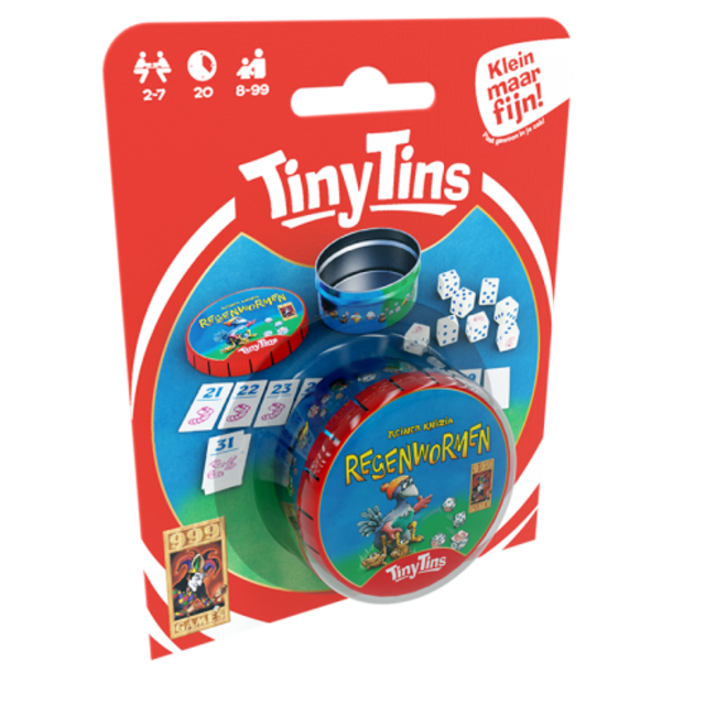 999 Games Tiny Tins: Regenwormen (los) - Dobbelspel