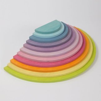 Grimms Houten speelgoed - half ronde schijven pastel (pastel semi circles)