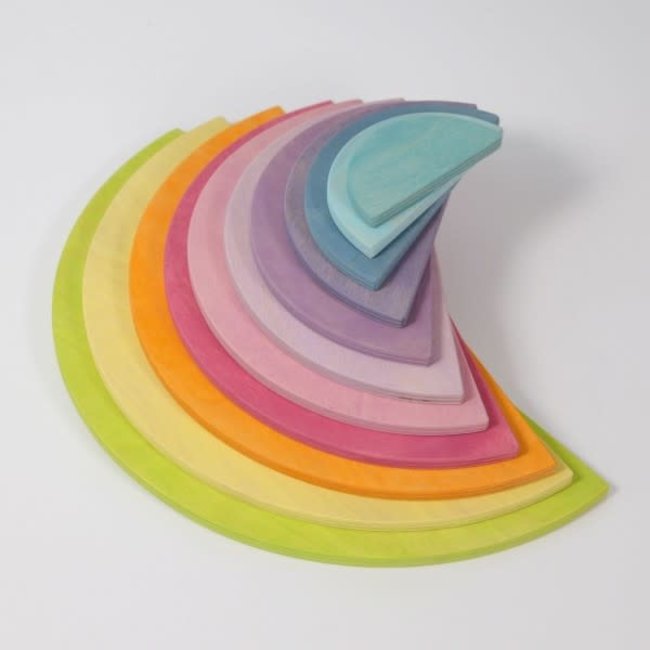 Grimms Houten speelgoed - half ronde schijven pastel (pastel semi circles)