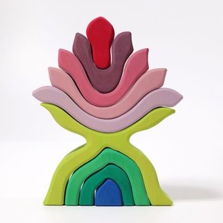 Grimms Houten speelgoed - bouwblokken bloem (flower)