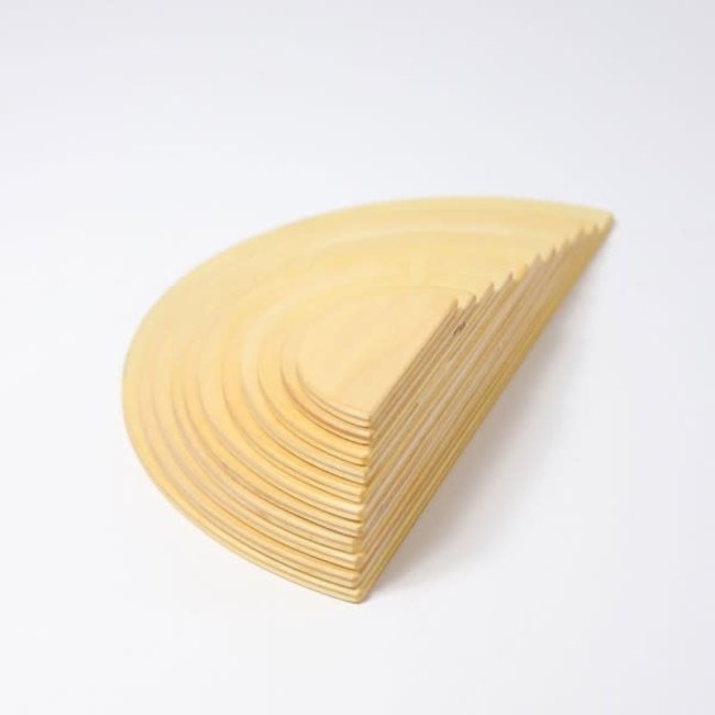 Grimms Houten speelgoed - half ronde schijven naturel (naturel semi cirkels)