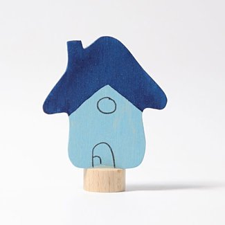 Grimms Decoratiefiguur - insteker huis blauw (decorative figure blue house)