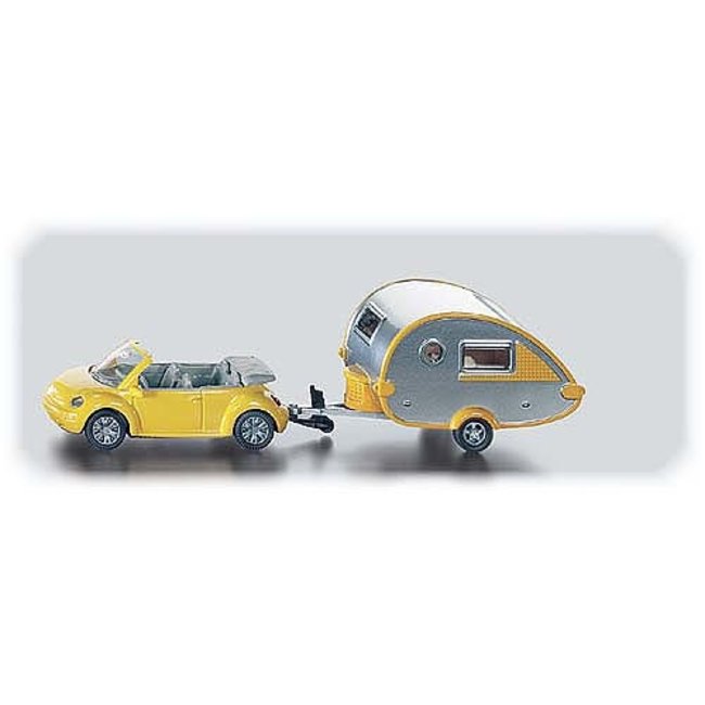 Siku Siku VW Beetle cabriolet met caravan