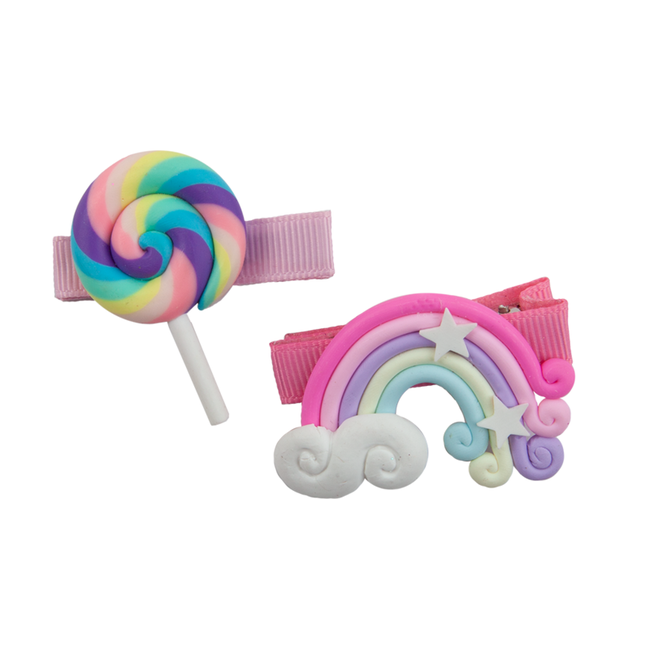 Great Pretenders Lollypop Regenboog Haarclip Set (2 stuks)