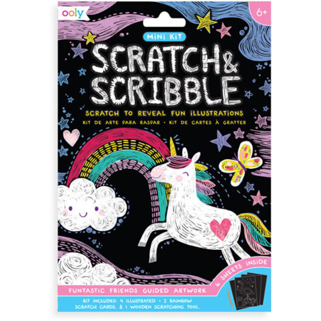 Ooly Mini Scratch & Scribble Art Kit - Funtastic Friends