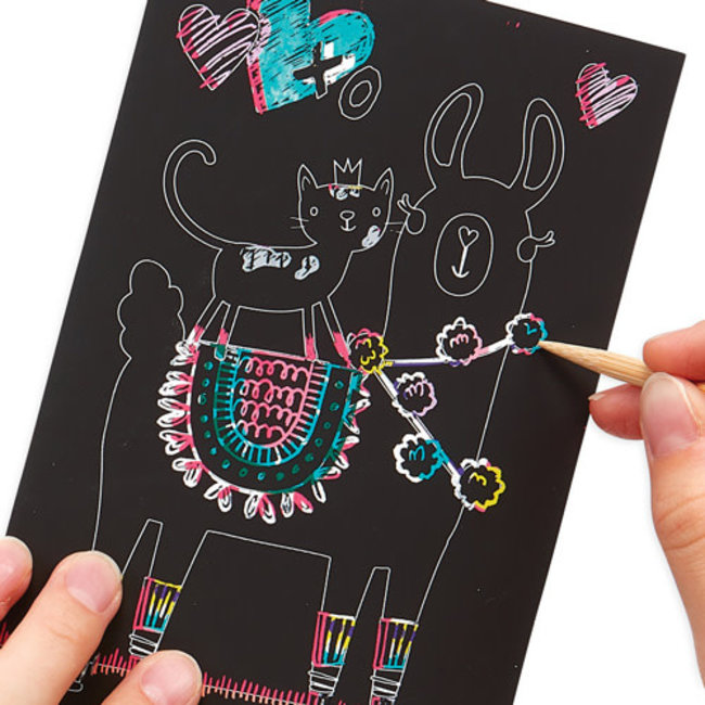 Ooly Mini Scratch & Scribble Art Kit - Funtastic Friends