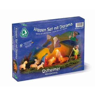 Ostheimer Kerststal met achtergrond 11-delig