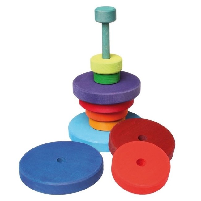 Grimms Houten speelgoed - stapeltoren 11-delig, 22cm (Conical tower)