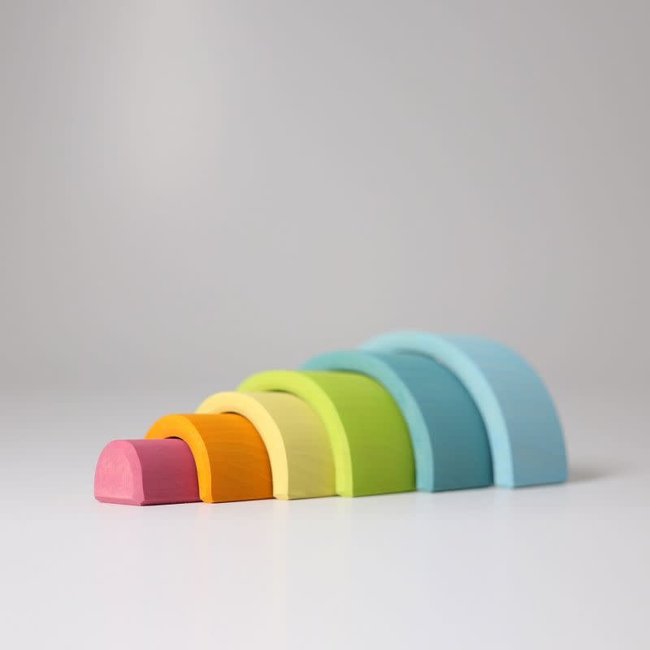 Grimms Houten speelgoed - regenboog pastel, klein (small rainbow pastel)
