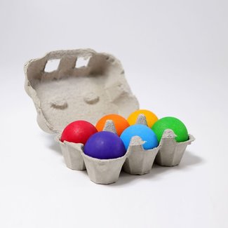 Grimms Houten speelgoed - regenboog ballen, 6st. (rainbow balls)