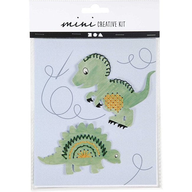 Creativ Company Knutselpakket - borduren, kleuren: dinosaurus (mini)