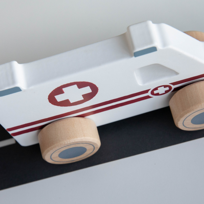 Little Dutch Houten auto's -  set: ziekenauto, brandweerauto, politieauto